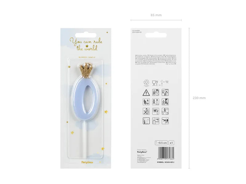 Geburtstagskerze Zahlen, hellblau, 9,5cm - Avaloon Party-Deko-Geschenke