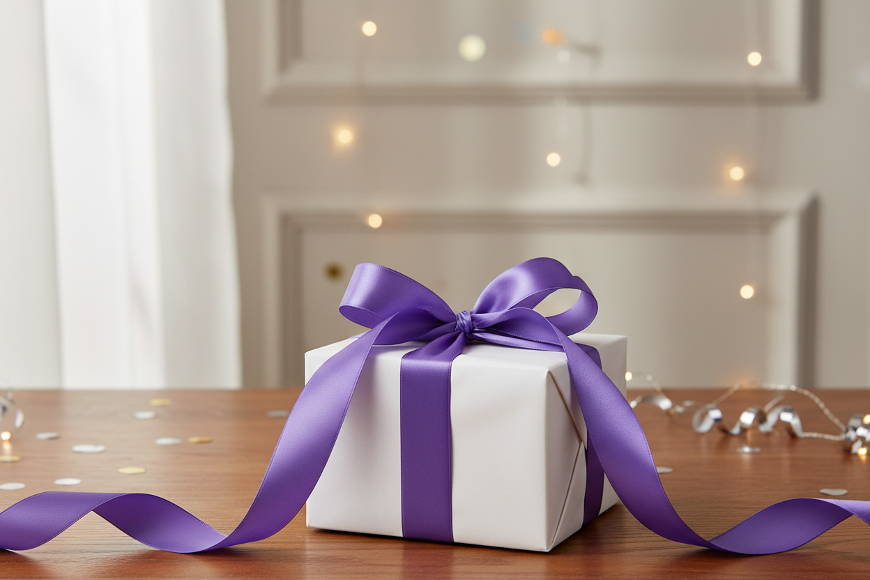 Gift Ribbon Double Satin Violet 25 mm x 3 m