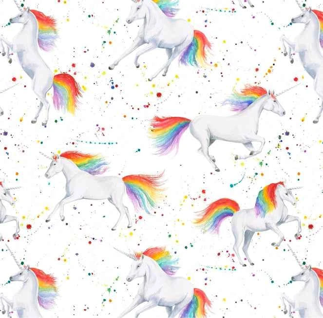 Geschenkpapier und Geschenkanhänger im Einhorn-Set