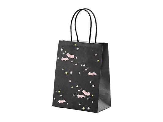 Geschenktüte Fledermäuse, schwarz, 14x18x8cm - Avaloon Party-Deko-Geschenke