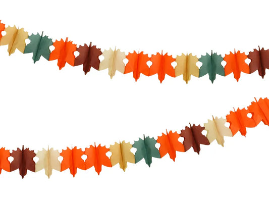 Papiergirlande Blätter, Mix, 3m - Avaloon Party-Deko-Geschenke