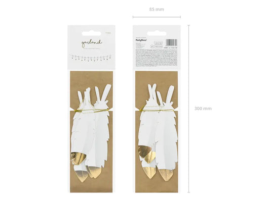 Girlande Federn, weiss - Avaloon Party-Deko-Geschenke