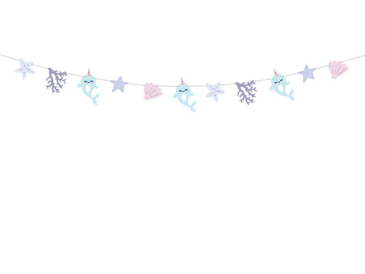 Girlande Narwal, Mix, 1m - Avaloon Party-Deko-Geschenke