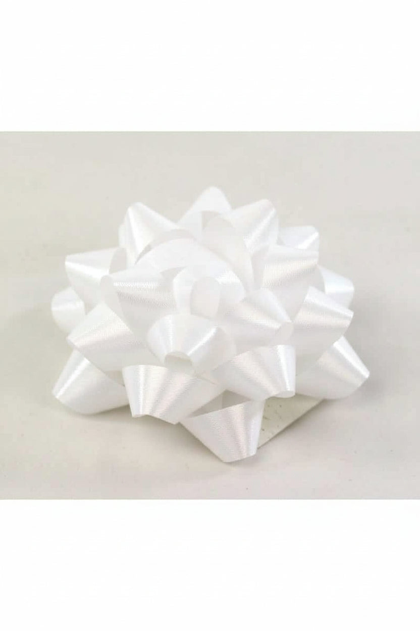 Goldina-Polyband-Rosette - weiss - Avaloon Party-Deko-Geschenke