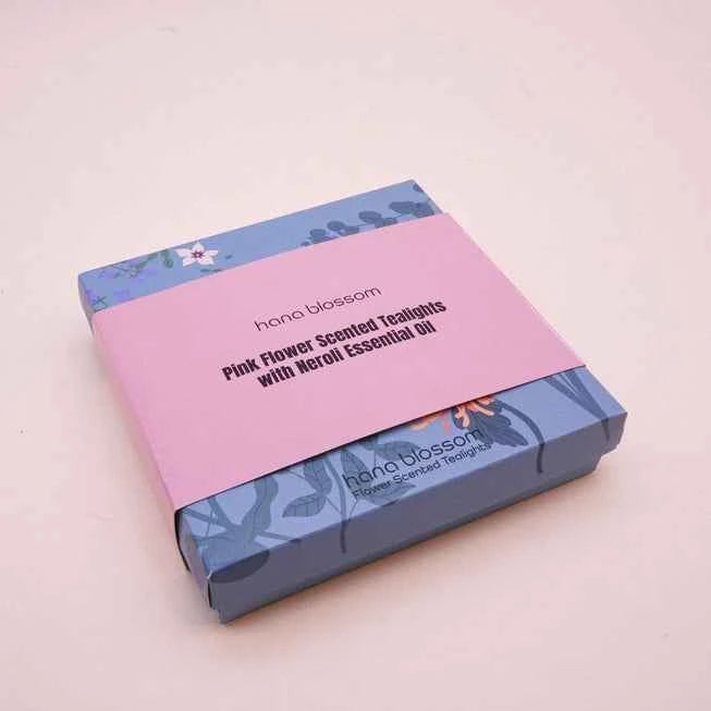 Großes Teelicht-Set mit rosa Blumenduft
