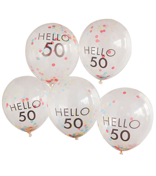 Konfetti Zahlen Ballon Hallo, Regenbogen - Avaloon Party-Deko-Geschenke