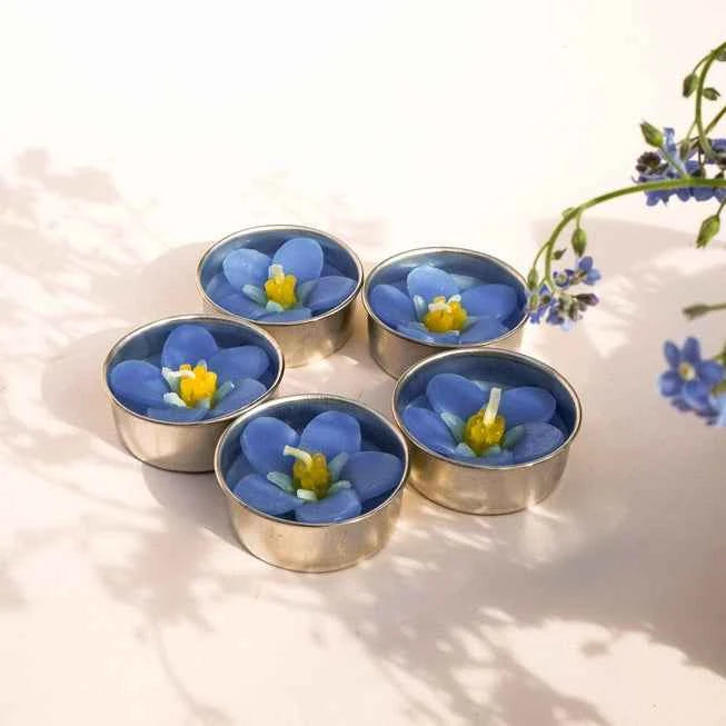 Handgefertigte Teelichter mit Forget Me Not Duft