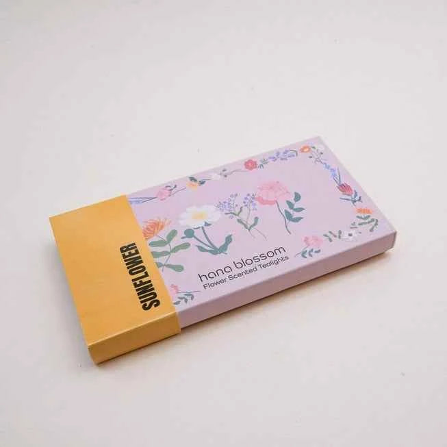 Handgemachte Sonnenblumenduft Teelichter aus Rapswachs für ein entspannendes Ambiente - Avaloon Party-Deko-Geschenke