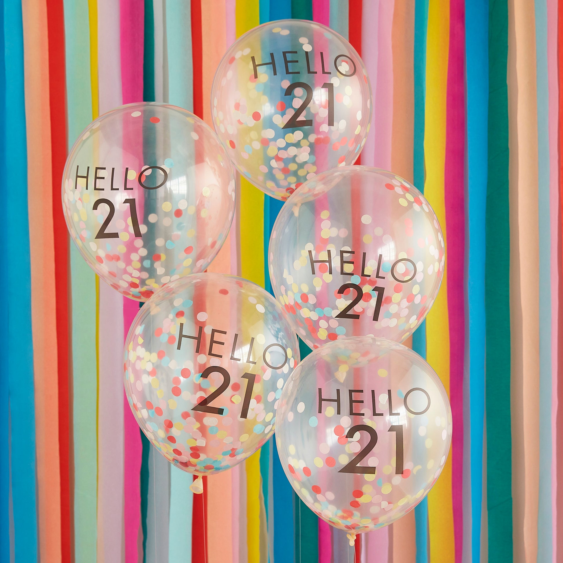 Konfetti Zahlen Ballon Hallo, Regenbogen - Avaloon Party-Deko-Geschenke
