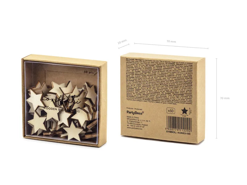 Holzkonfetti Sterne, 2x2cm - Avaloon Party-Deko-Geschenke