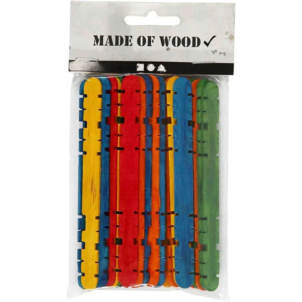 Holzstäbchen,30Stk,bunt, 11,4cm x 10mm - Avaloon Party-Deko-Geschenke