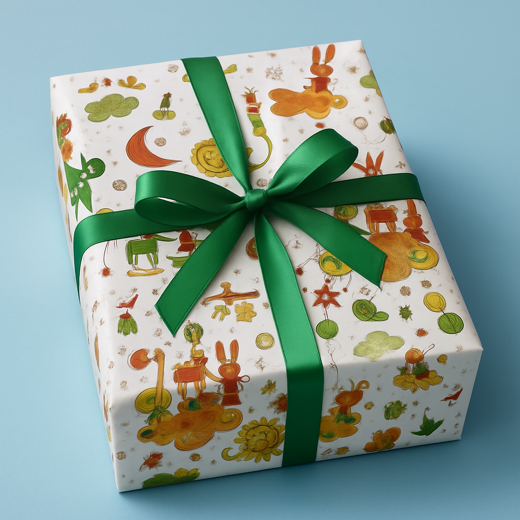 Geschenkpapier Tiere und Wolken 50 x 70
