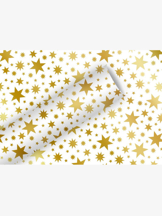 Geschenkpapier Beautiful Stars gold Alu 1,5mx70cm - Avaloon Party-Deko-Geschenke