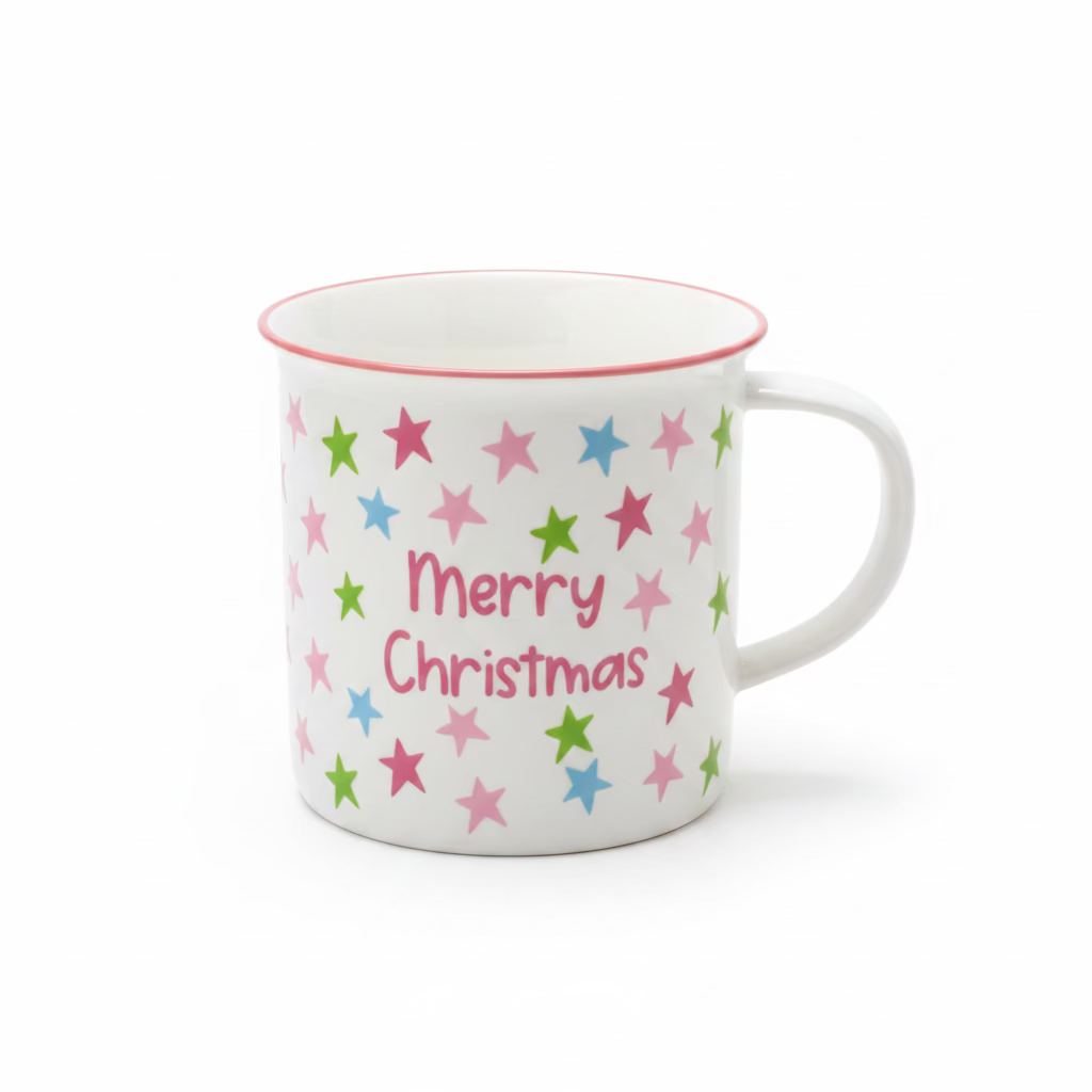 Tasse Merry Christmas mit farbige Sterne - Avaloon Party-Deko-Geschenke