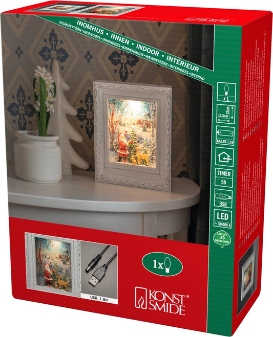 LED Wasserlaterne Weihnachtsmann mit Tieren - Avaloon Party-Deko-Geschenke