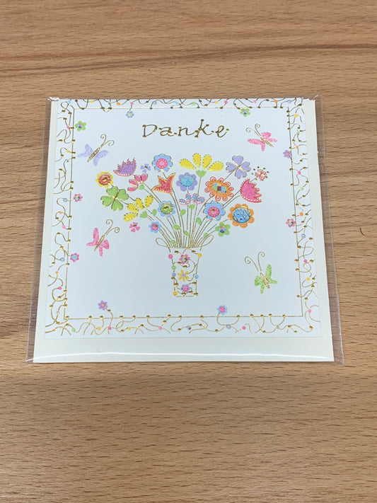 Minikarte Danke Vase mit Blumen - Avaloon Party-Deko-Geschenke