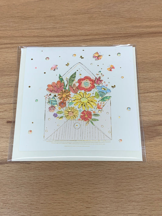 Minikarte Brief mit Blumen - Avaloon Party-Deko-Geschenke