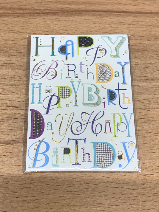 Minikarte Happy Birthday buchstaben - Avaloon Party-Deko-Geschenke