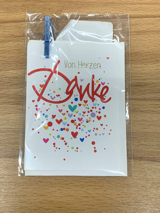 Minikarte Danke mit keine Herzen - Avaloon Party-Deko-Geschenke