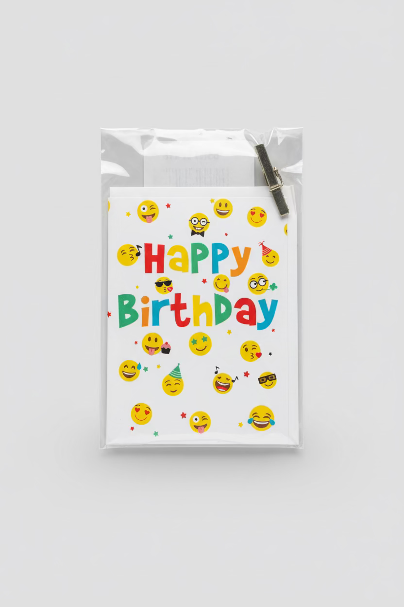 Minikarte Happy Birthday mit smile - Avaloon Party-Deko-Geschenke