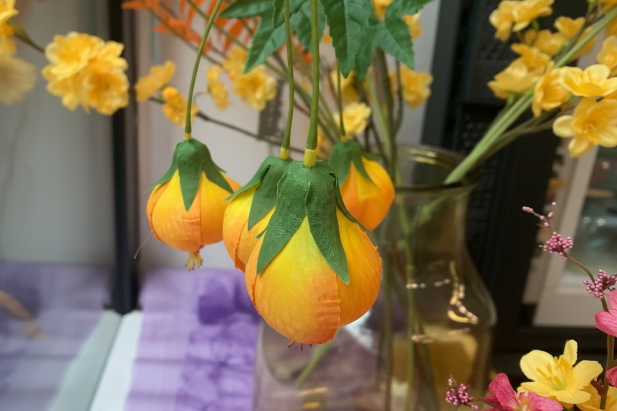 Abutilon Zweig Orange 98 cm - Avaloon Party-Deko-Geschenke