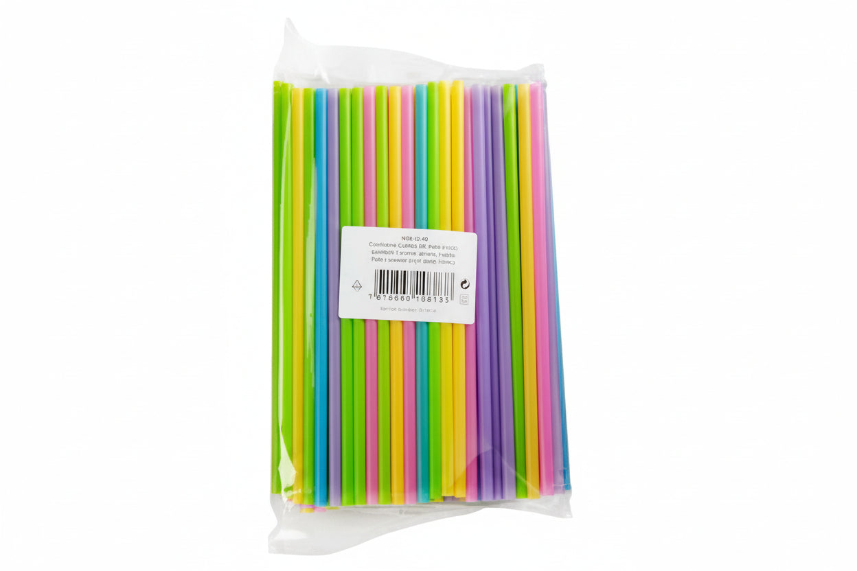 Strohalme Farbig 250 x 8 mm Plastik - Avaloon Party-Deko-Geschenke