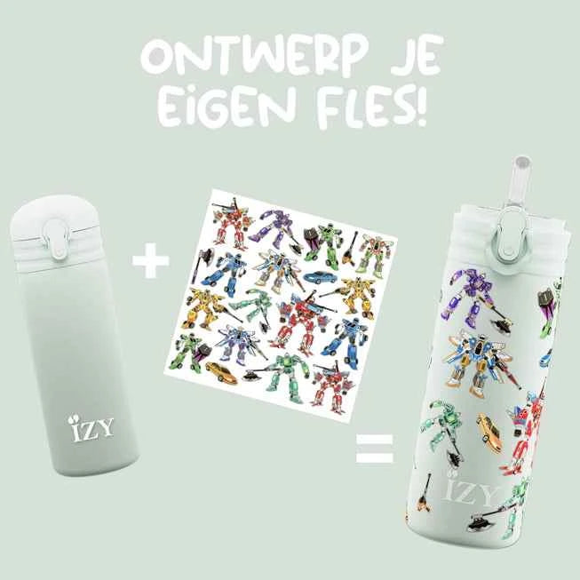 IZY KIDS - 350ML - grüne Transformatoren - Thermoskannen/isoliert