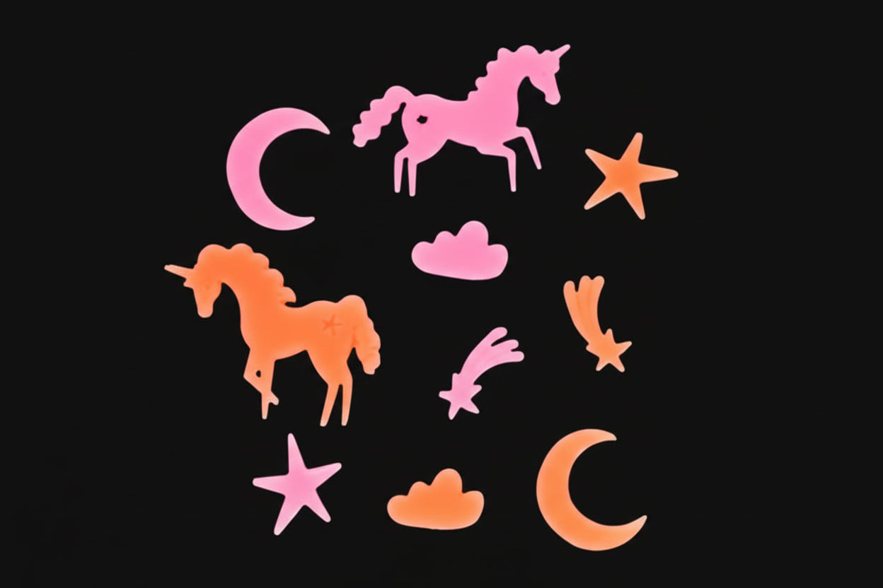 Glow-in-the-Dark Stickers (Box of 24) - Unicorns