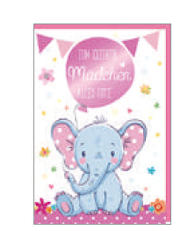 Karte Geburt kleine mädchen 11,5x17cm - Avaloon Party-Deko-Geschenke