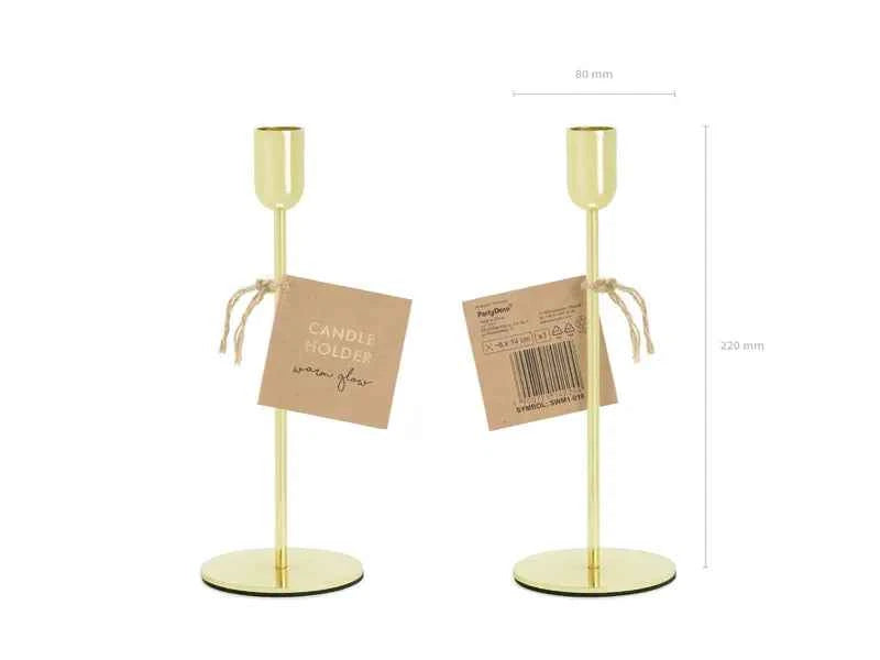 Kerzenhalter, gold, 22cm - Avaloon Party-Deko-Geschenke