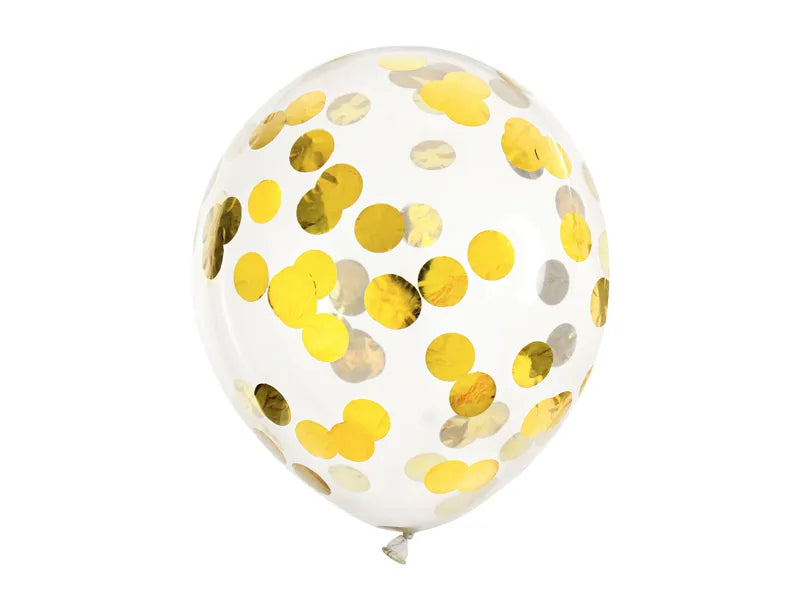 Konfetti-Ballons - Kreise, 30cm, gold - Avaloon Party-Deko-Geschenke