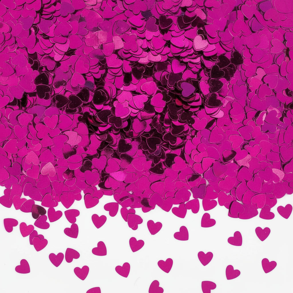 Konfetti Sparkle Hearts pink Folie 14 g
