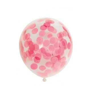 Konfettiballons, rot, 6er Pack, 30cm
