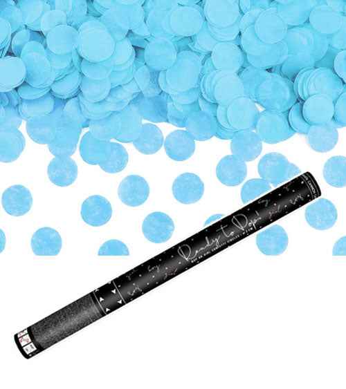 Konfettikanone blau Gender Reveal, 58cm fĂŒr den perfekten Moment - Avaloon Party-Deko-Geschenke