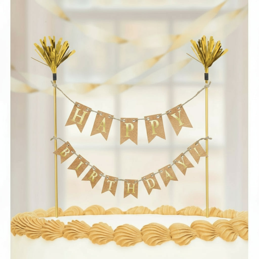 Caketopper Wimpelkette Happy Birthday - Avaloon Party-Deko-Geschenke