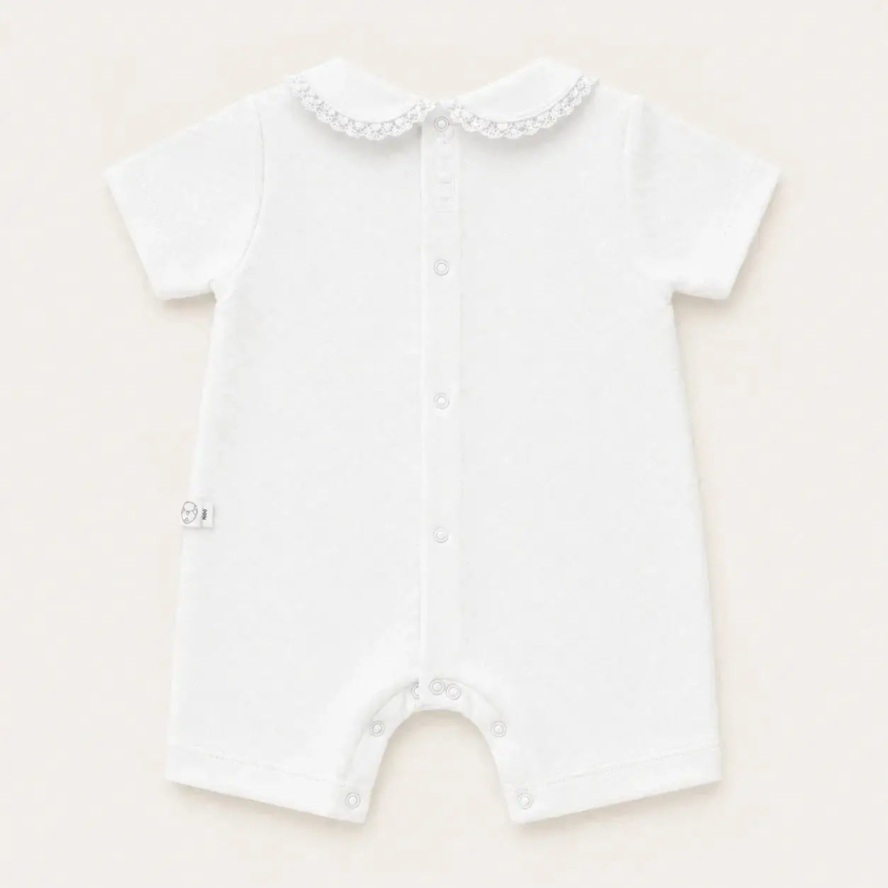 Kurzer Baby-Strampler aus Baumwolle, Weiß - Mimos