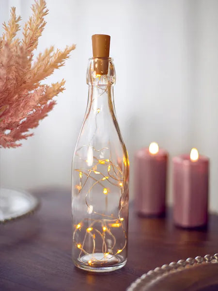 LED-Leuchten mit Flaschenkorken, warmweiß, 197cm