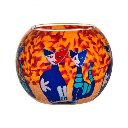 Leuchtglas 15cm Nr.110 Katzenpaar am Tag - Avaloon Party-Deko-Geschenke