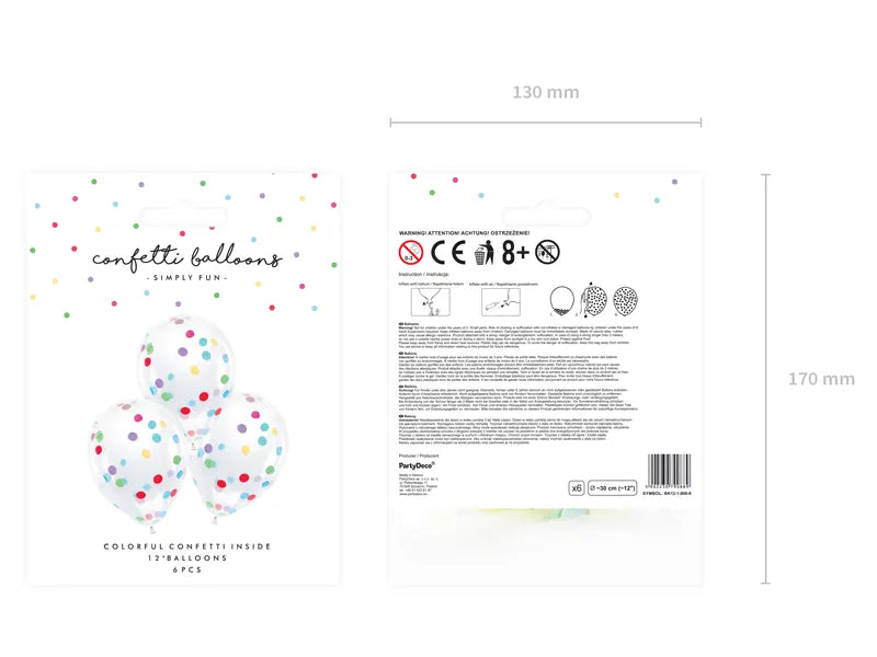 Luftballons mit rundem Konfetti, 30cm, mix - Avaloon Party-Deko-Geschenke