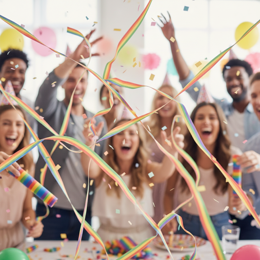 Luftschlangen Bright Rainbow 3 Stk