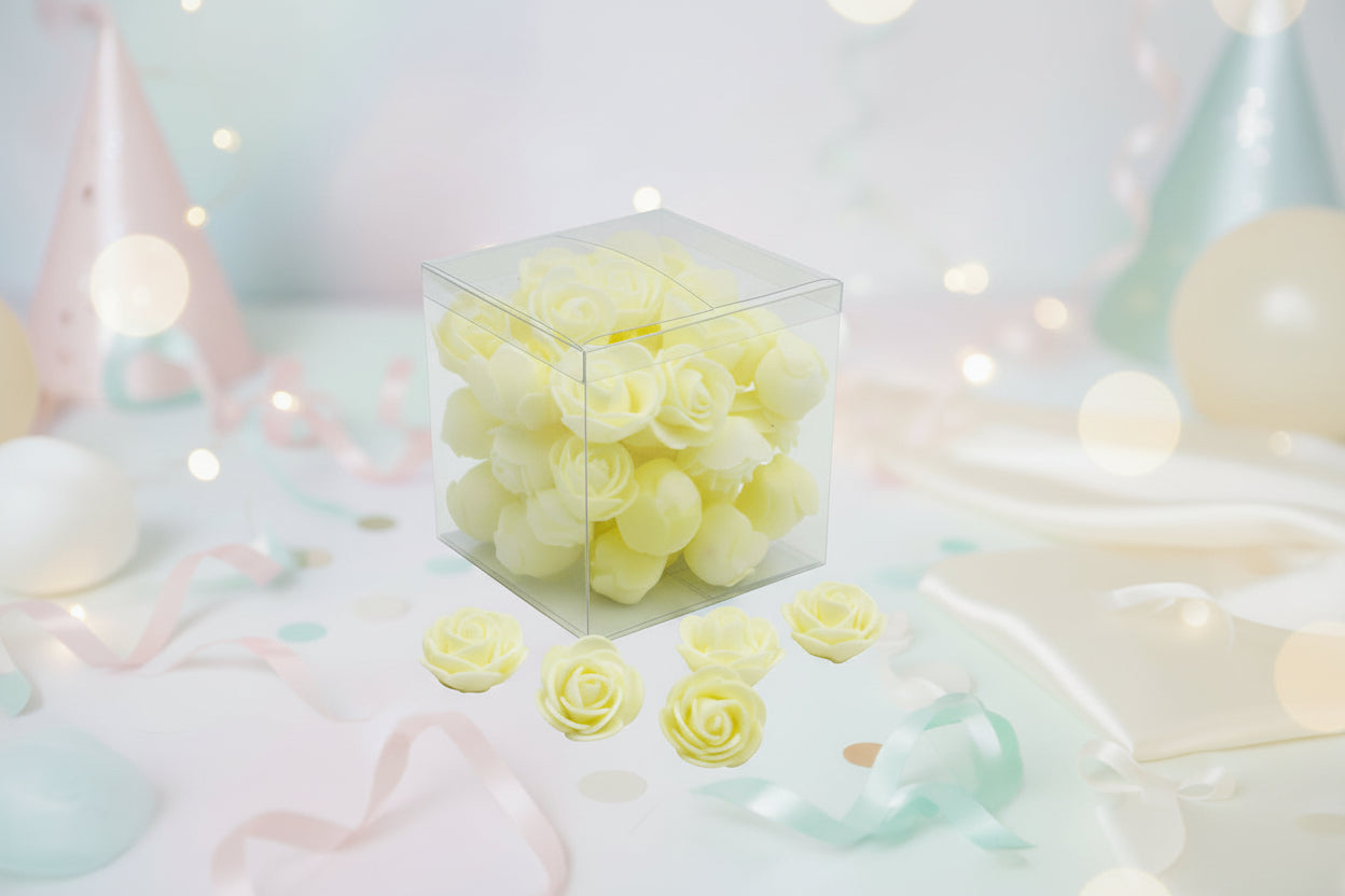Mini Rose in Box cream, 2.8cm