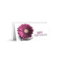 Minifaltkarte Happy Birthday Gerbera-Blume - Avaloon Party-Deko-Geschenke