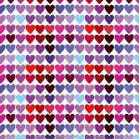 Minifaltkarte Herzenreihe rot/violett - Avaloon Party-Deko-Geschenke