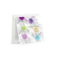 Minifaltkarte Happy Birthday Blüten bunt - Avaloon Party-Deko-Geschenke