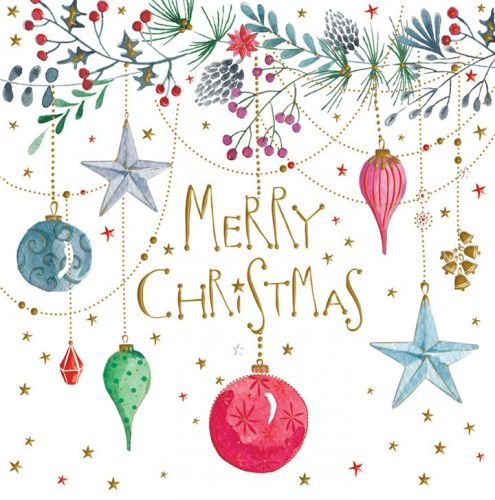 Minikarte Merry Christmas Kugeln - Avaloon Party-Deko-Geschenke