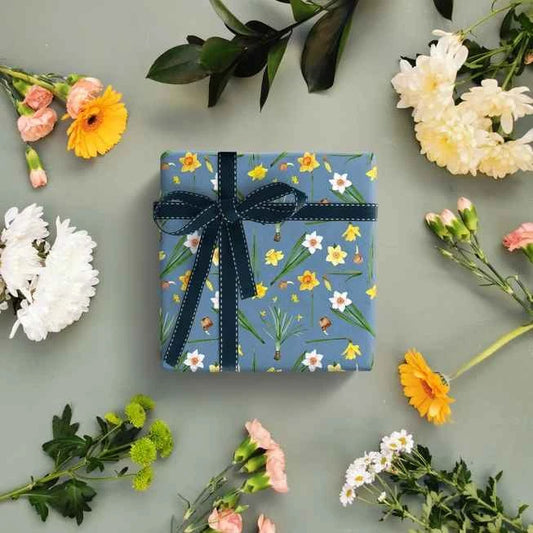 Narzissen Geschenkpapier 3 Stück 1 Design - Hochwertiges Geschenkpapier - Avaloon Party-Deko-Geschenke