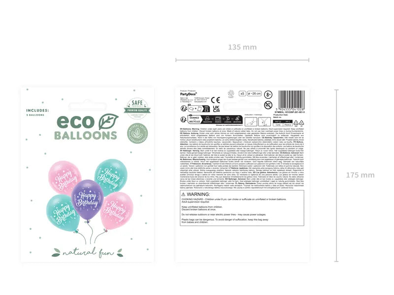 Ballons 26 cm, Happy Birthday, Rosa - Avaloon Party-Deko-Geschenke