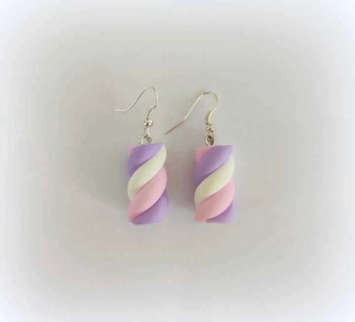 Ohrring-Haken Marshmallow Polymer Clay – Kreative Ohrringe aus Polymer Clay - Avaloon Party-Deko-Geschenke