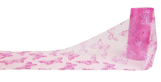 Organzaband rosa (12cm x 10m) - Avaloon Party-Deko-Geschenke