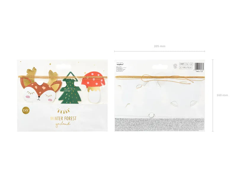 Papiergirlande Wald, Mix, 1,7m - Avaloon Party-Deko-Geschenke